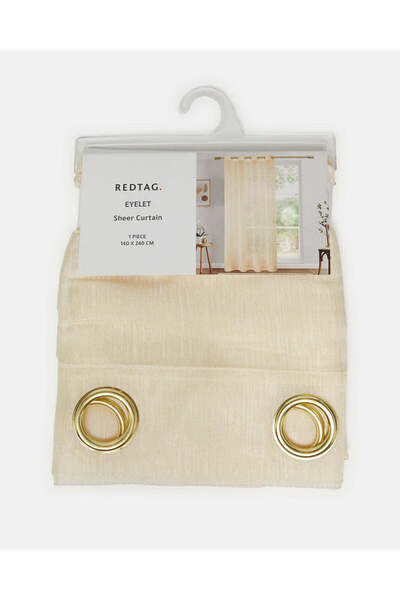 REDTAG Beige Sheer Embellished Curtain (1 Piece)