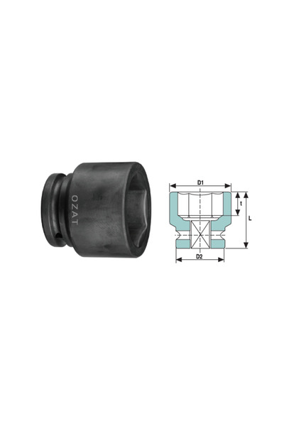 Özat Cap cheie tubulara de impact 1.1/2'' 6 laturi, scurt, DIM 130