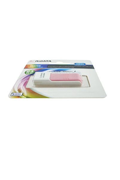 ridata USB 3.0 Flash Drive 64GB, EZdrive HD50, retractable connector, pink