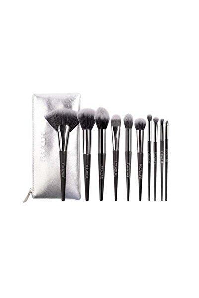 Focallure فرشاة مكياج FA70 من 10 قطع مع حقيبة سوداء