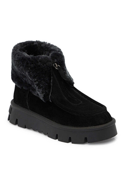 Tergan Siyah Hakiki Süet Deri Kadın Casual Bot - K24K1BT67522-A01