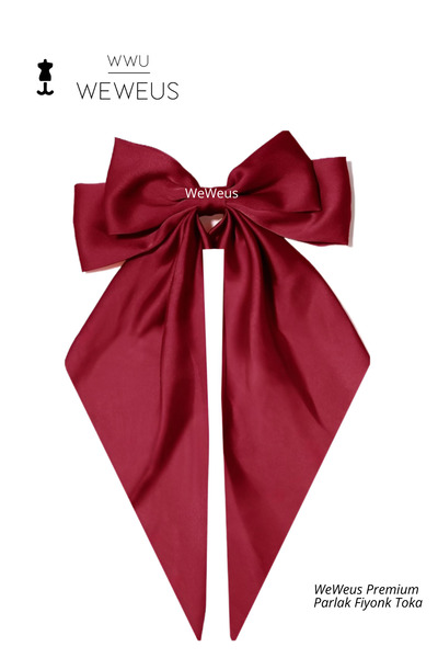 Weweus Ženska bordo sjajna traka sa mašnom, duga luksuzna kopča