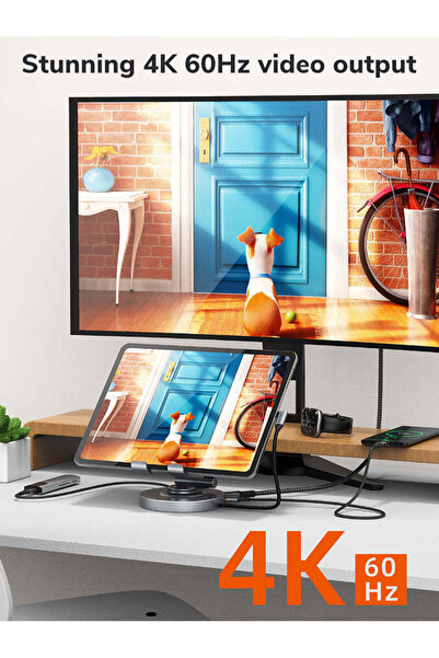 Cabletime Tablet Stand + 8 IN 1 USB-C Docking Station