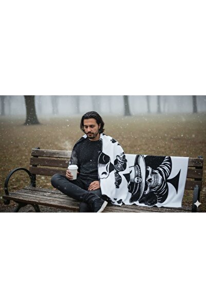 Mask Stil de colecție Rock Soul „Ace of Spades – Rock Edition Shawl” cu geantă portabilă din tricot