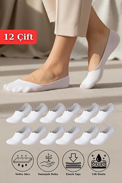 Rays 12 чифта дамски бели еластични памучни плетени чорапи до глезена 1020