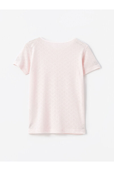 LC Waikiki Pink Crew Neck Short Sleeve Girls Undershirt 2-Pack