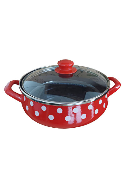 Metalac Oală cu două mânere și capac de sticlă 4l, email Tufne/24cm/4l