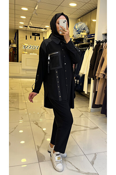 Vosse Gazella Siyah Paraşüt Detaylı Takım