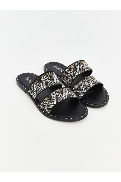 LC Waikiki Black Double Striped Women's Slippers