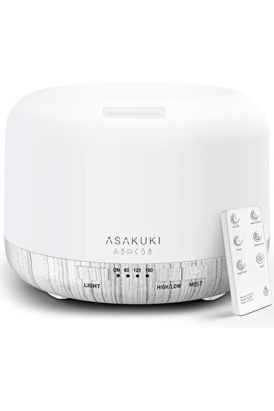 ASAKUKI 500ml Premium Essential Oil Diffuser with Remote & Auto-Off (White)