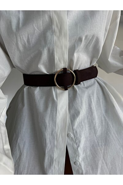 Fiori Καφέ σουέντ ζώνη με χρυσό κούμπωμα Γυναικεία ζώνη παντελονιού Ζώνη μπουφάν Ζώνη φορέματος Ζώνη πουκάμισου