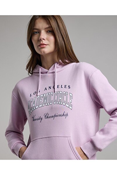 R&B Typography Print Hoodie with Long Sleeves