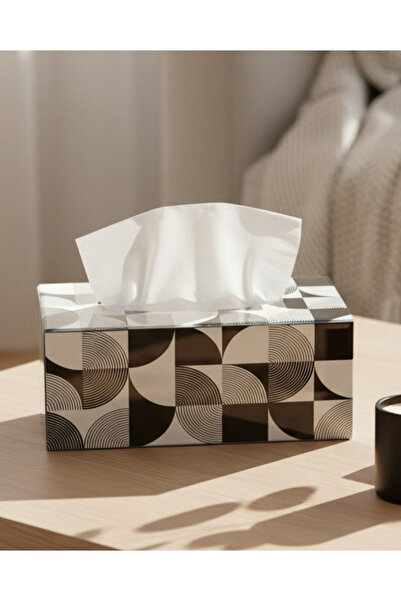 REDTAG علبة مناديل أحادية اللون باللونين الأبيض والأسود
