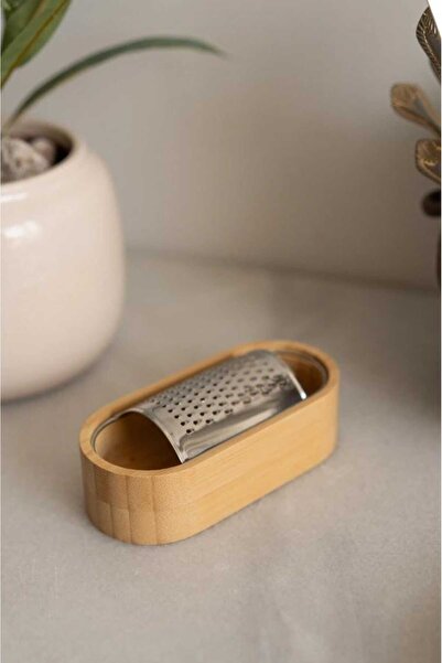 Home مبشرة فولاذية مع وعاء من الخيزران مقاس 15 سم × 7 سم