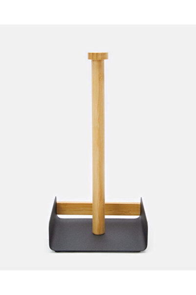 REDTAG حامل لفافة ورق من الخيزران مع حديد أسود