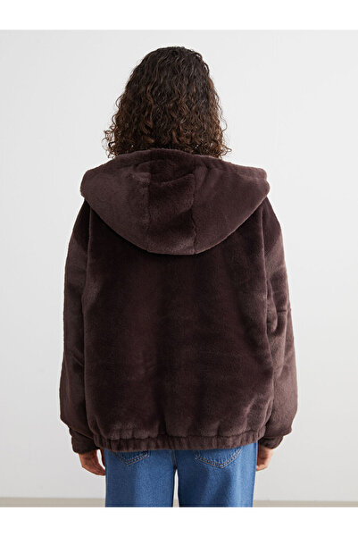 LC Waikiki Hooded Oversize Women's Plush Jacket