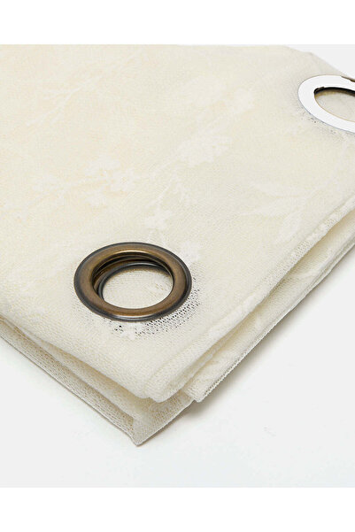 REDTAG Beige Floral Patterned Sheer Curtain