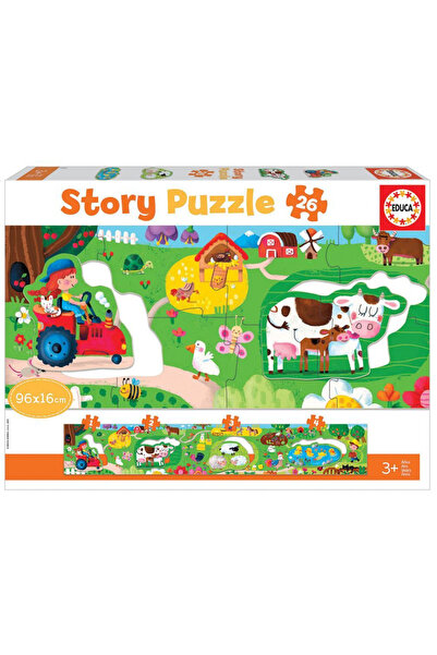 EDUCA Panoramic Puzzle 26 pieces Story Puzzle Farm 18900