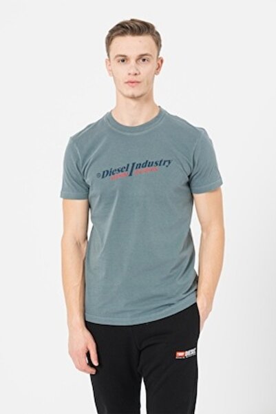 Diesel slim fit cotton T-Diegor T-shirt, Dusty Blue, S
