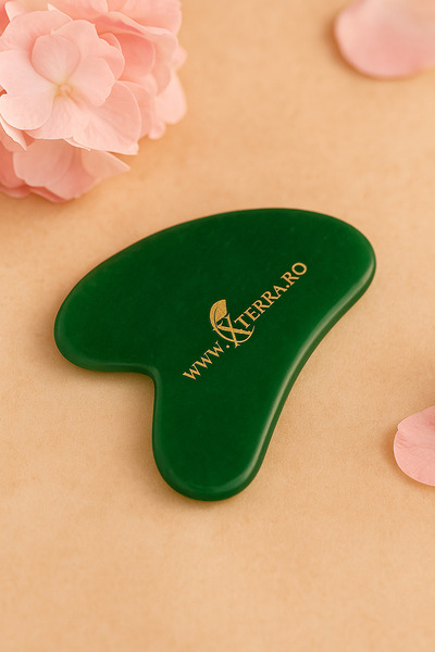 XTERRA Green Aventurine Gua Sha – Facial Massage Stone for Radiant, Toned Skin