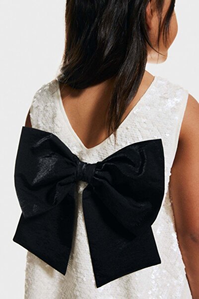 H&M Bow-detail sequined dress
