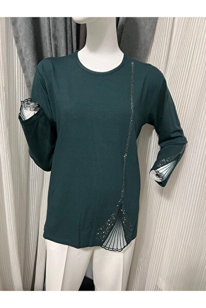 Subaşı Taş İşlemeli File Detaylı Şık Bluz