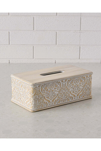 REDTAG غطاء علبة مناديل مستطيلة من دمشقي بيج