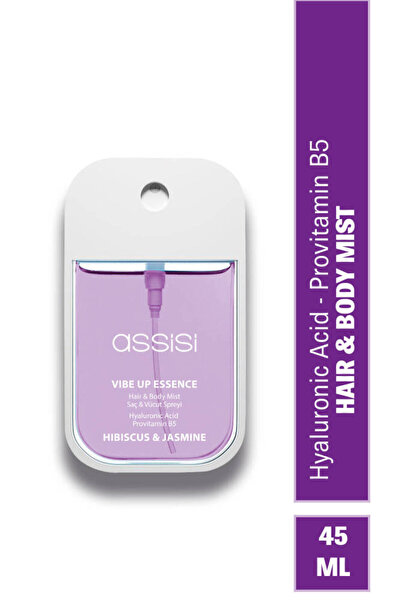 Assisi Hibiscus Jasmine Hyaluronik Asit & Provitamin B5 Saç ve Vücut Spreyi 45 ml Çiçeksi & Vanilya Kokulu