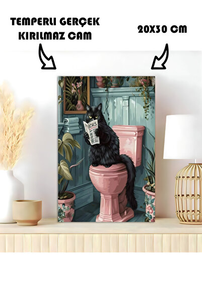 Harika bir ev STOL U KUPATILU STAKLENI STOL MAČKA KOJA ODRŽAVA TOALET U KUPAT...