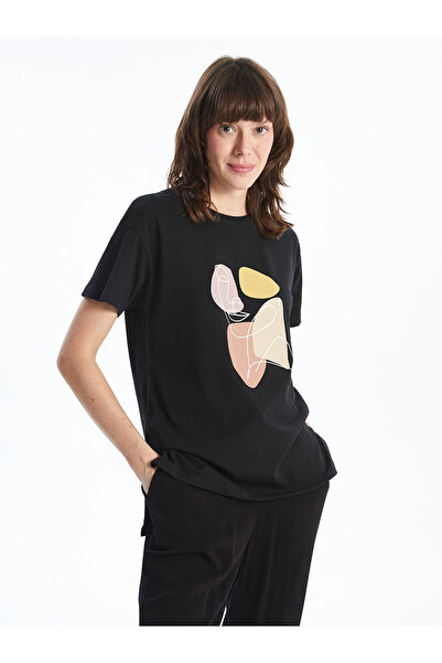 LC Waikiki Γυναικείο μπλουζάκι με στάμπα Crew Neck