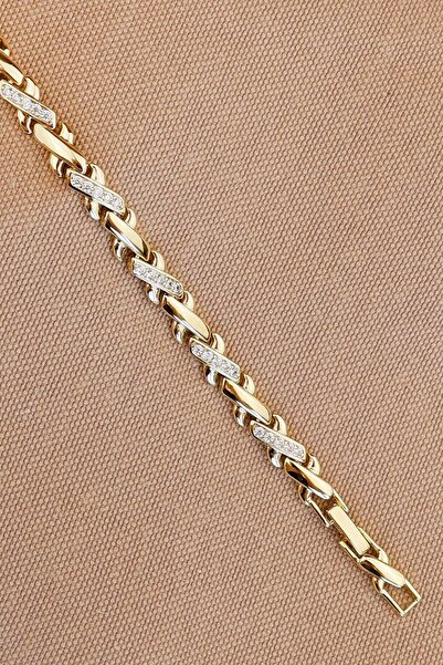 Store Vip X Sonsuzluk Gold Çelik Bileklik En:6mm 17+2cm