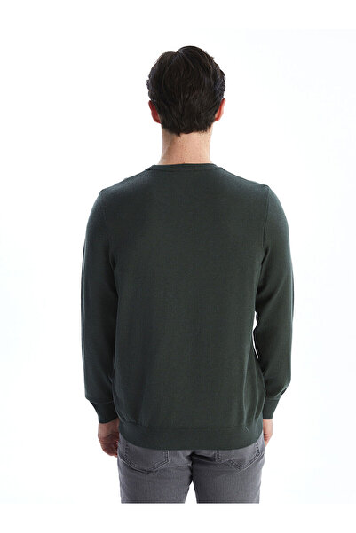 LC Waikiki Lcwaikiki Classic Khaki Crew Neck Long Sleeve Men's Knitwear Sweater