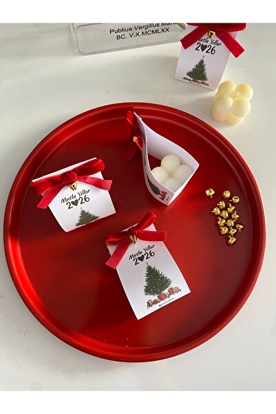 sahinkayadesign Yılbaşı Kartlı Bubble Mum 10 Adet