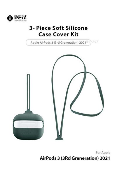 ineix غطاء سيليكون ناعم مكون من 3 قطع لسماعات Apple AirPods 3 (الجيل الثالث) ...