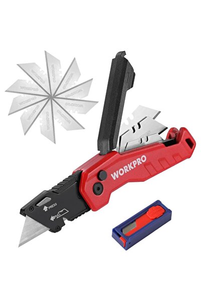 Workpro WP211026 Katlanır Çok Amaçlı Profesyonel Rötuş Maket Bıçağı + 14 Adet...