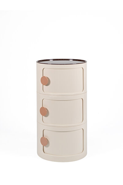 Aryaco Kids Flow 3'lü Komodin-Krem