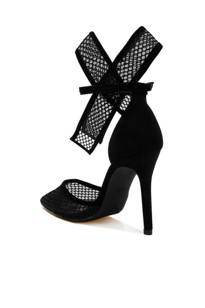 london Rag Women Big Bow Detail Stiletto Sandals in Black
