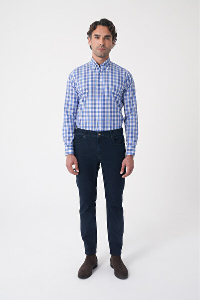 Bisse Men's Denim Jean Jogger Pants Dark Navy Blue