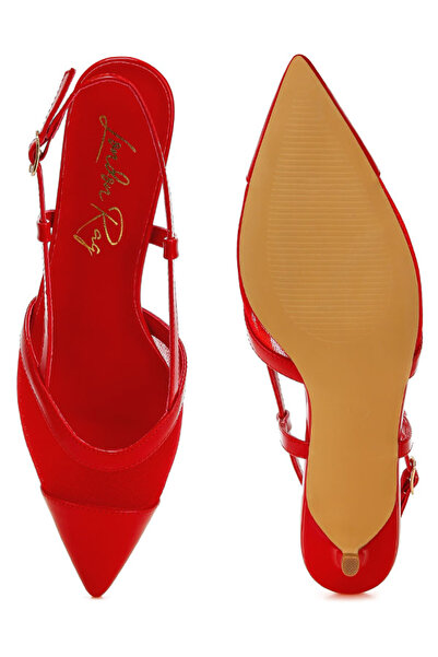 london Rag Women Red Mesh Slingback Sandals