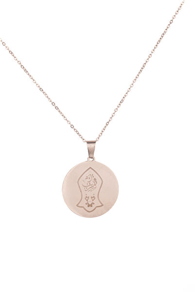 TAKI DERYASI Silver Color Nal-I Şerif and Hakkani Seal Written Steel Necklace Non-Tarnish Stainless Chain