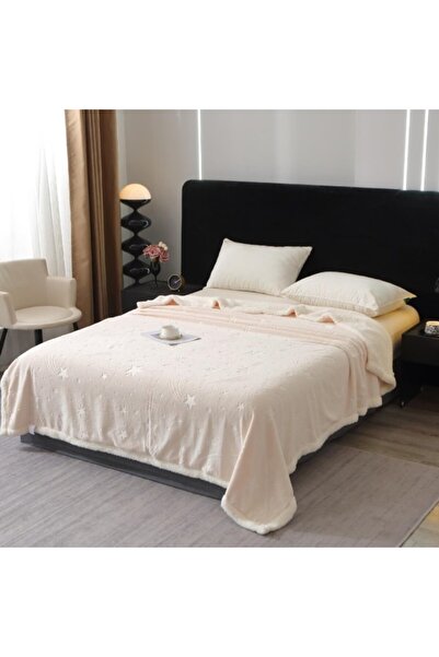 CumparaMisim Cocolino Fluffy Blanket with Fur, embossed star shower