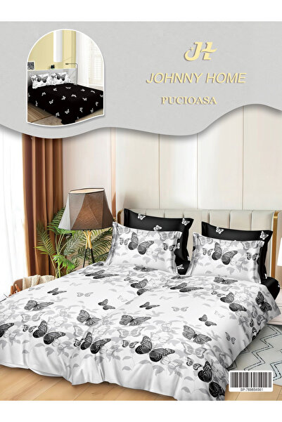 FIONNA.RO Lenjerie Din Bumbac Satinat 7 Piese Cu 2 Cearceafuri Pilota - Roi D...