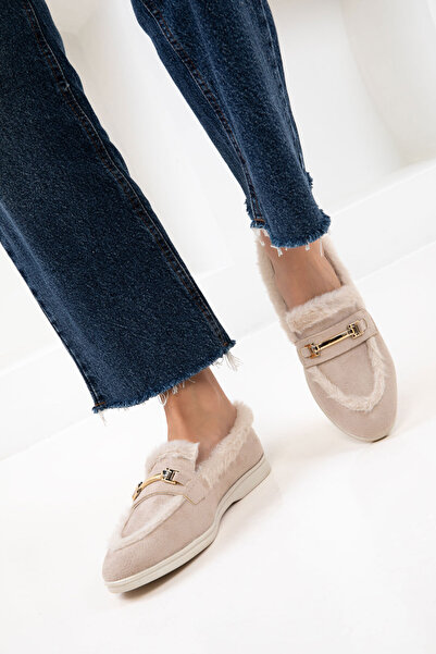 SOHO Pantofi de damă din piele intoarsa bej 21180