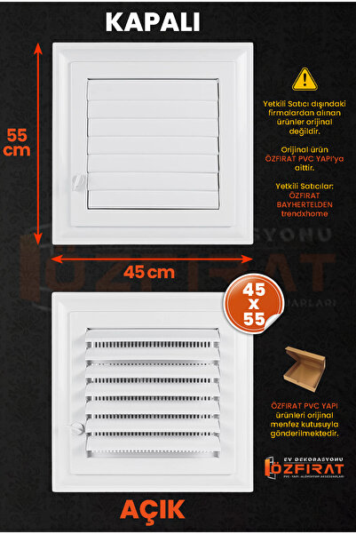 ÖZFIRAT PVC YAPI Menfez 45x55 CM — Banyo, Tuvalet - WC Havalandırma Menfezi —...