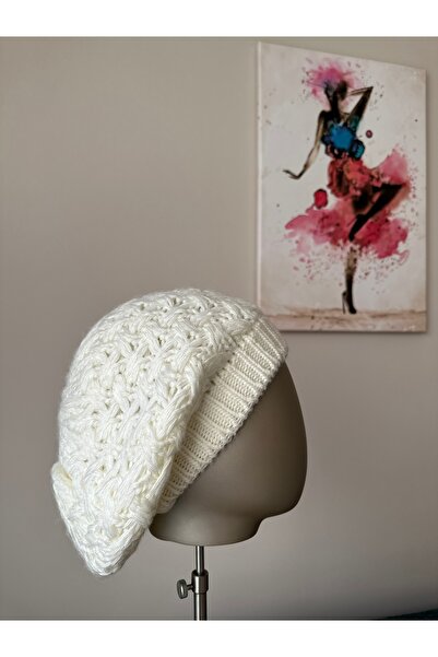 Amor Center Ressam Model Braided Soft Knitwear Winter Beanie 2-Pack Black-White