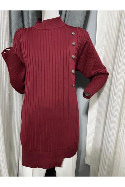 REYYAN Yan Düğmeli Zarafet Triko Tunik