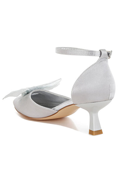 london Rag Women Bow Detail Satin Sandals in Silver