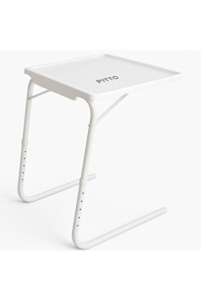 fitto Table Mate II Laptop Table - White, Folding Adjustable (6 Heights, 3 Angles)