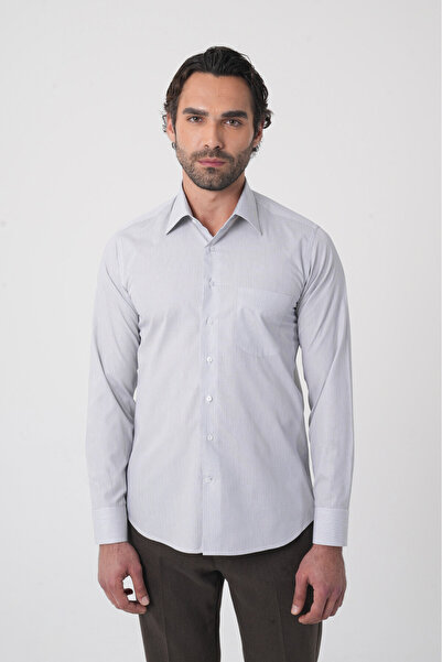 Bisse قميص رجالي أسود من القطن بجيب واحد وقصة عادية