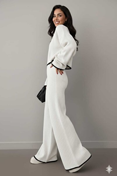 Cemre Life New Deux Çoban Knitwear Set with Stitch Detail